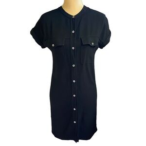 Theory Utility Style Black Shirt Dress